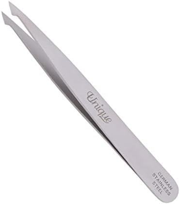 Tweezers - Eyebrow Twin Tweezer - Slant Tip, Pointed Tip, German Stainless Steel, Hair Removal, Facial - By The Unique Edge