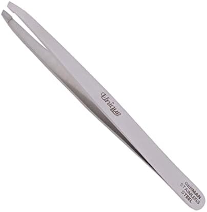 Unique Edge Professional Slim Body Slanted Tweezer 3.5" German Stainless Steel