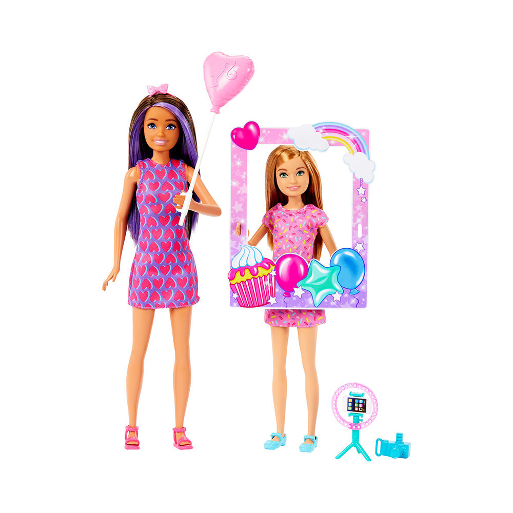 Barbie Celebration Fun Photobooth Playset with Skipper & Stacie Dolls & Accessories