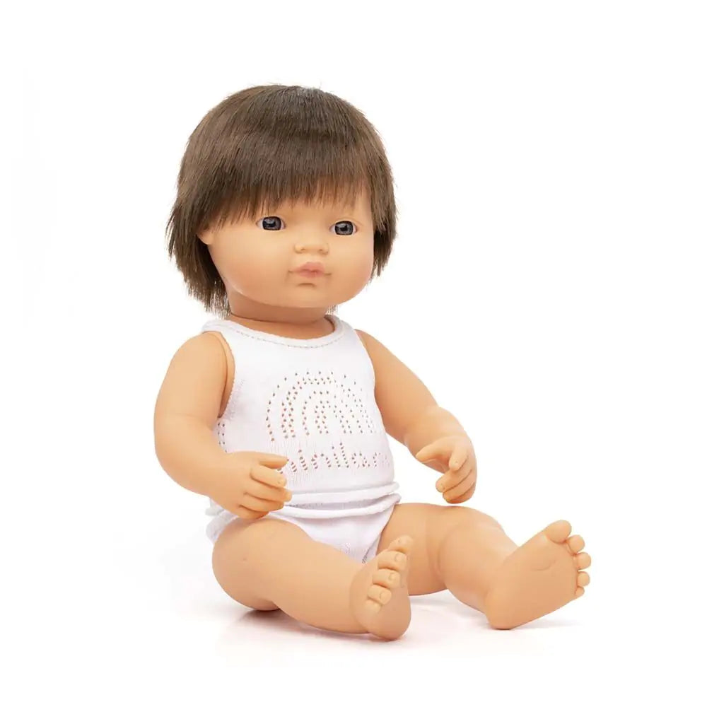 Miniland Baby Doll Brunette Boy 15"