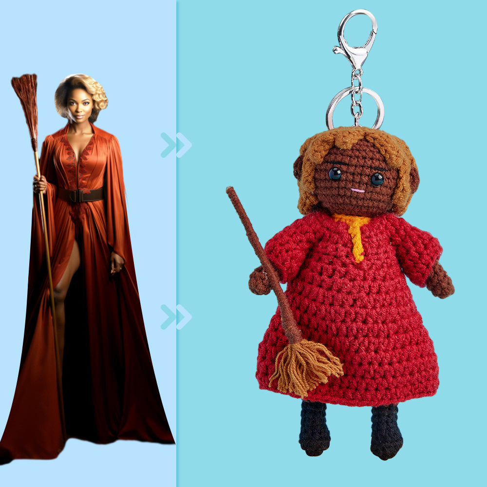 Full Body Customizable 1 Person Custom Crochet Doll Personalized Gifts Handwoven Mini Dolls - Witch