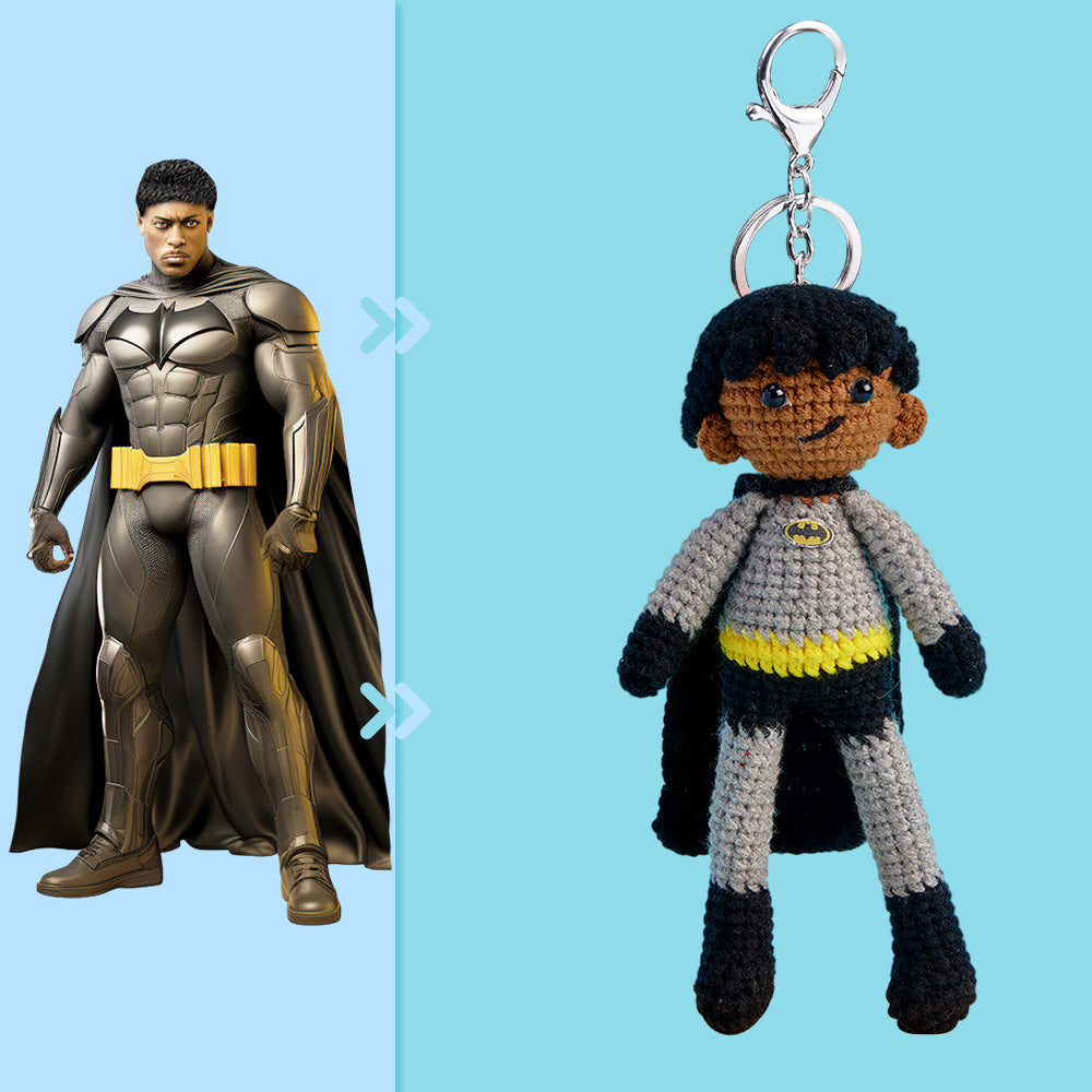 Full Body Customizable 1 Person Custom Crochet Doll Personalized Handwoven Mini Dolls Gifts - Batman