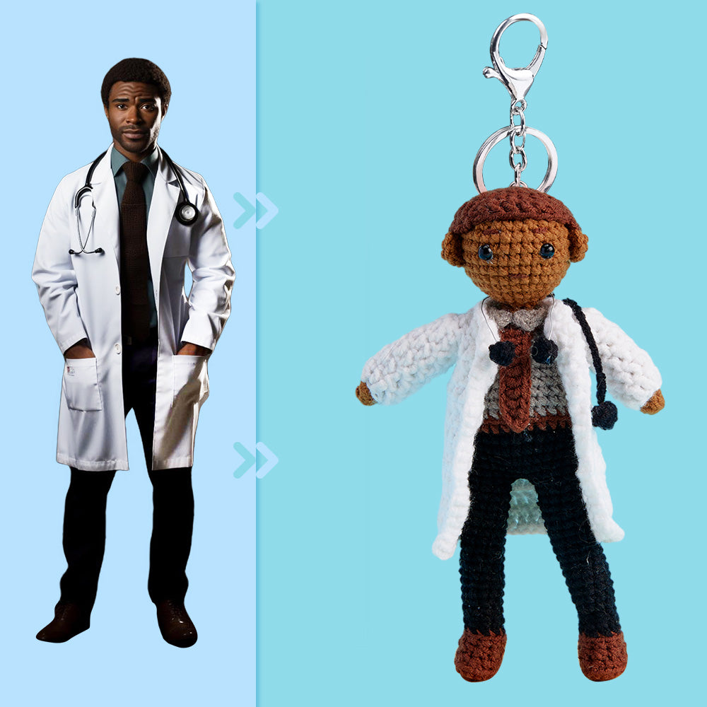 Full Body Customizable 1 Person Custom Crochet Doll Personalized Gifts Handwoven Mini Dolls - Doctor