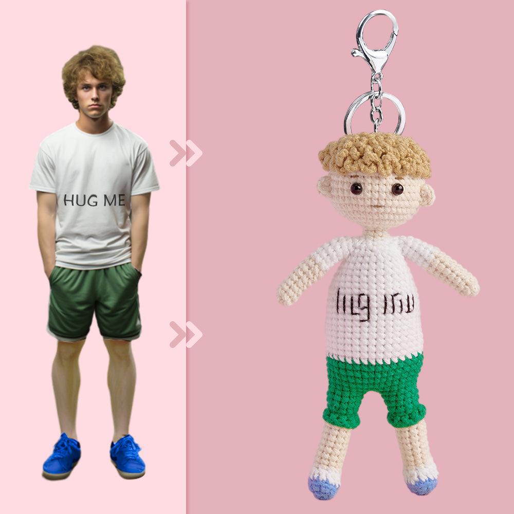 Full Body Customizable 1 Person Custom Crochet Doll Personalized Gifts Handwoven Mini Dolls - Hug Me Boy