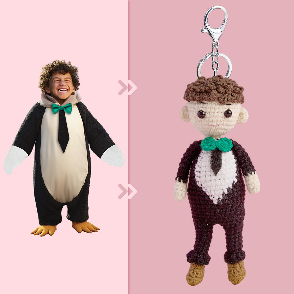 Full Body Customizable 1 Person Custom Crochet Doll Personalized Gifts Handwoven Mini Dolls - Penguin