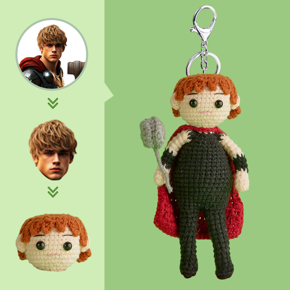 Custom Face Crochet Doll Personalized Gifts Handwoven Mini Dolls - Thor