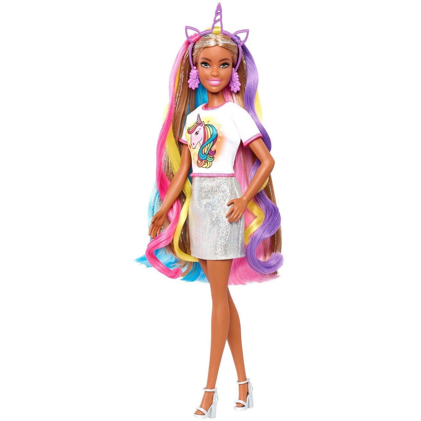 Barbie Fantasy Hair Unicorn To Mermaid Doll - Brunette