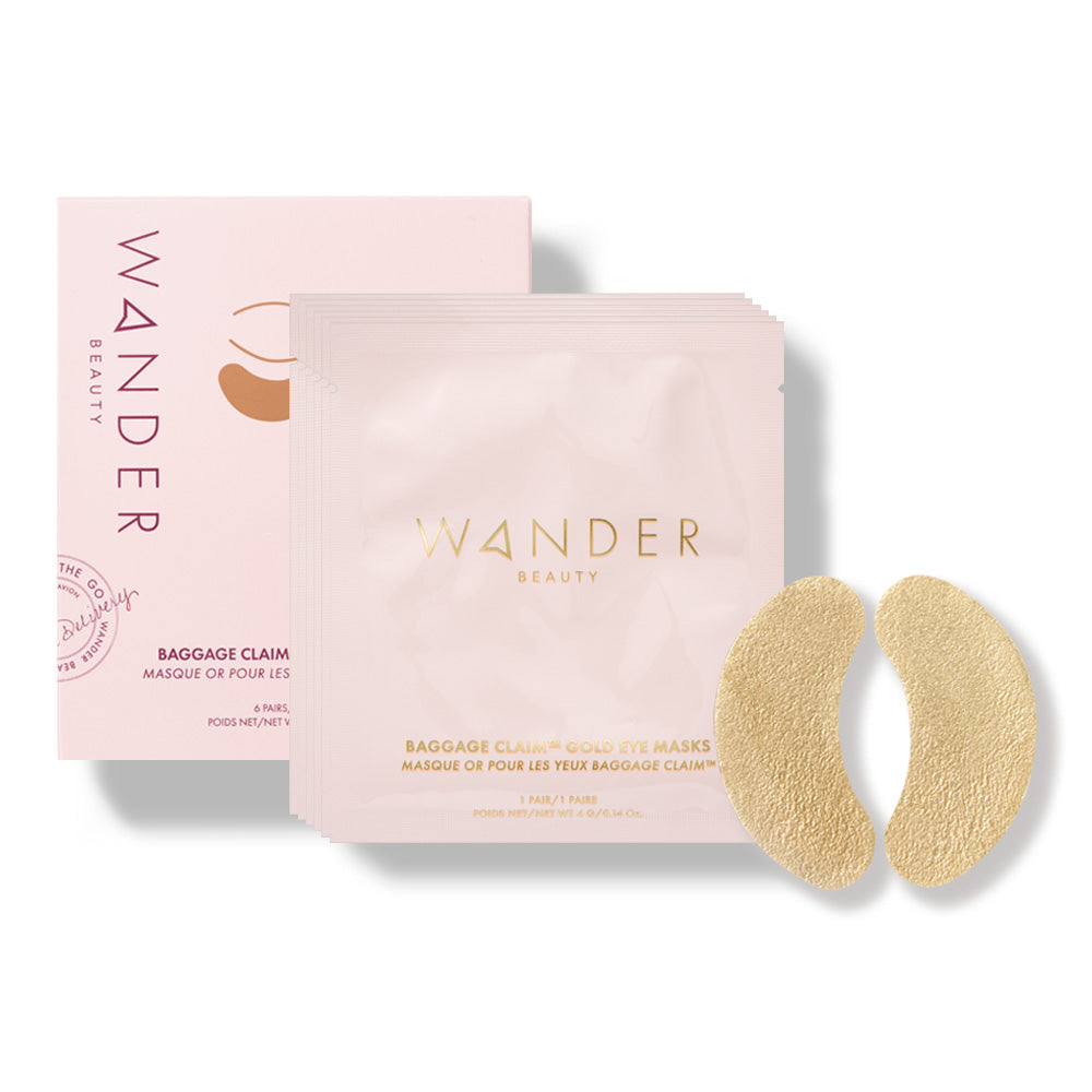 Packet of Wander Beauty Baggage Claim™ Under eye masks in gold