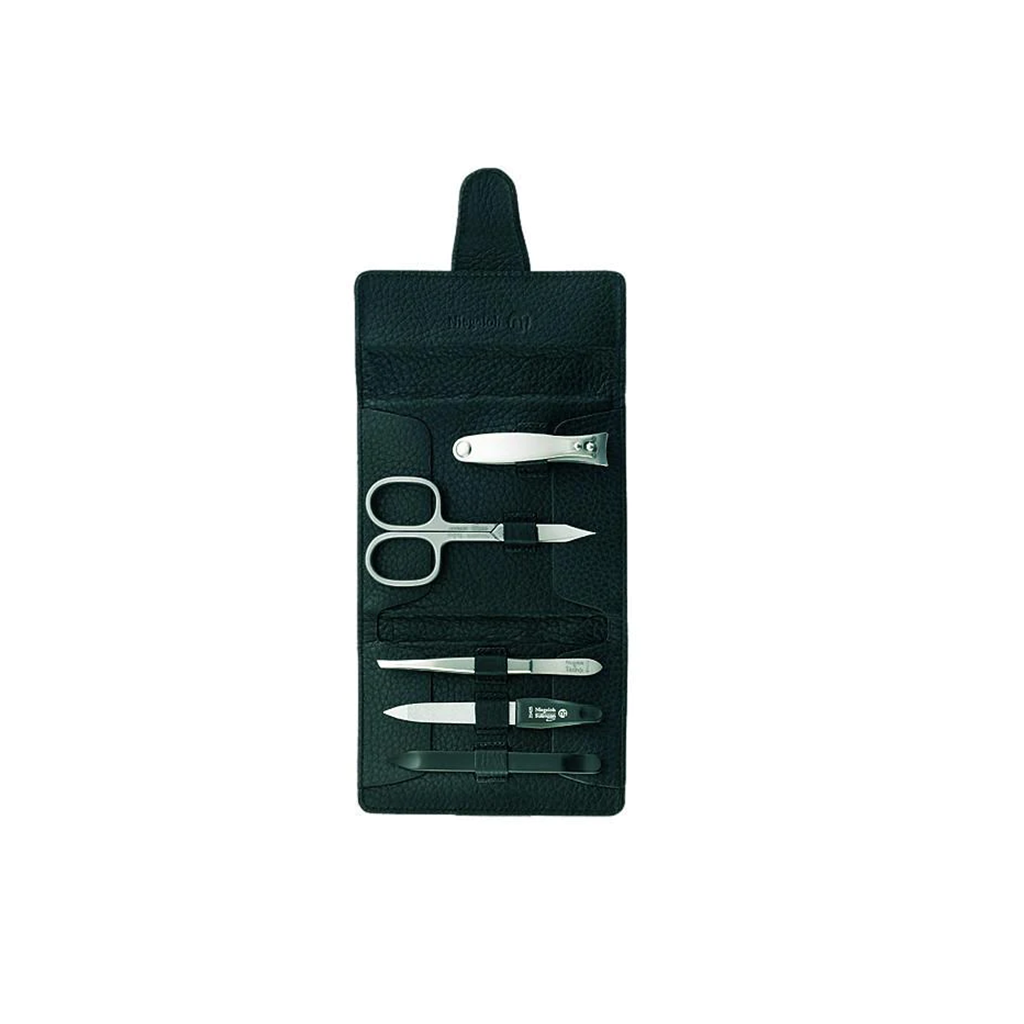 Niegeloh Capri Schwarz 5pc Manicure Set In High Quality Leather Case