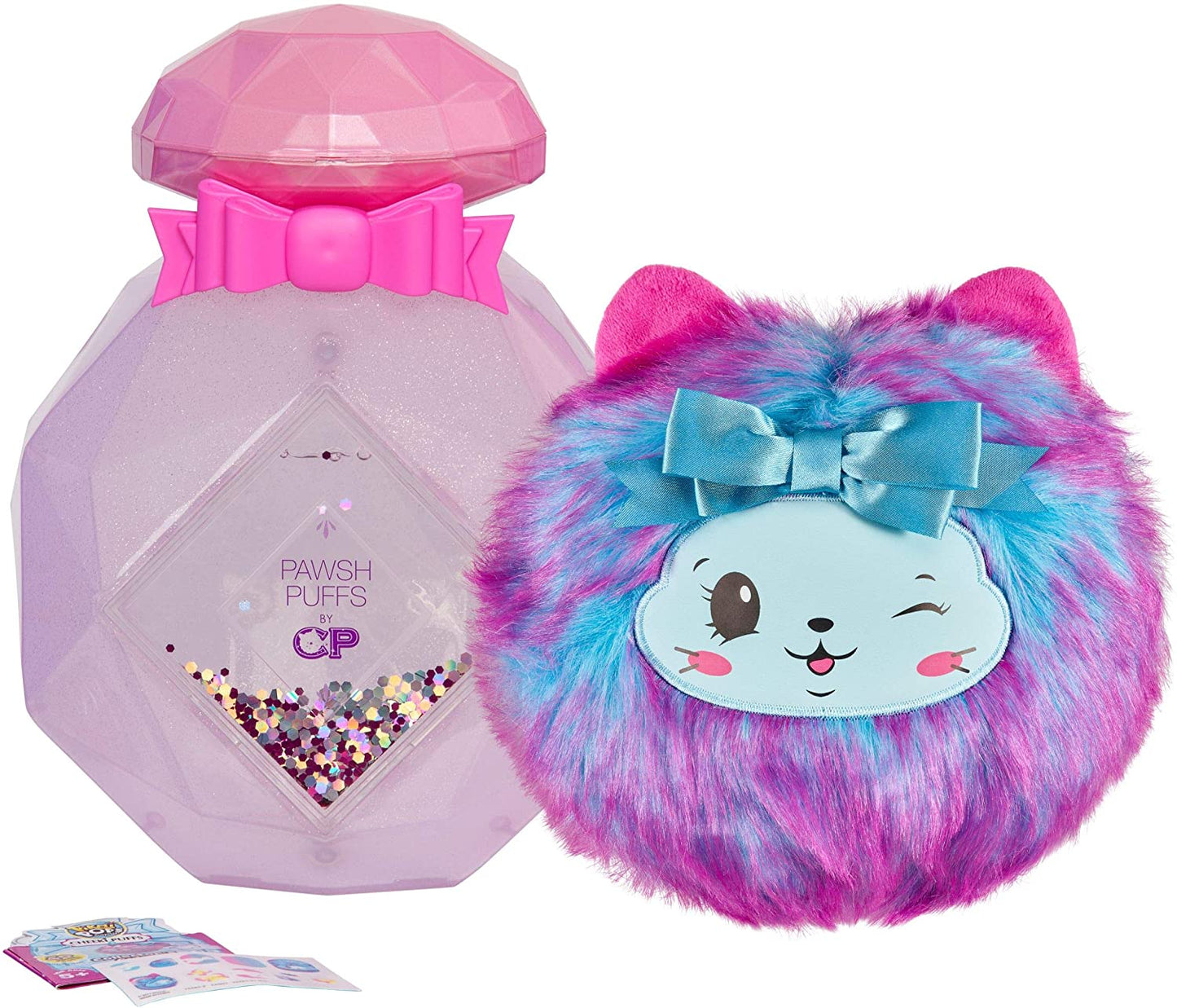 Pikmi Pops Surprise! Cheeki Puffs Purrfume The Cat Jumbo Scented Shimmer Puff + Bonus Surprises