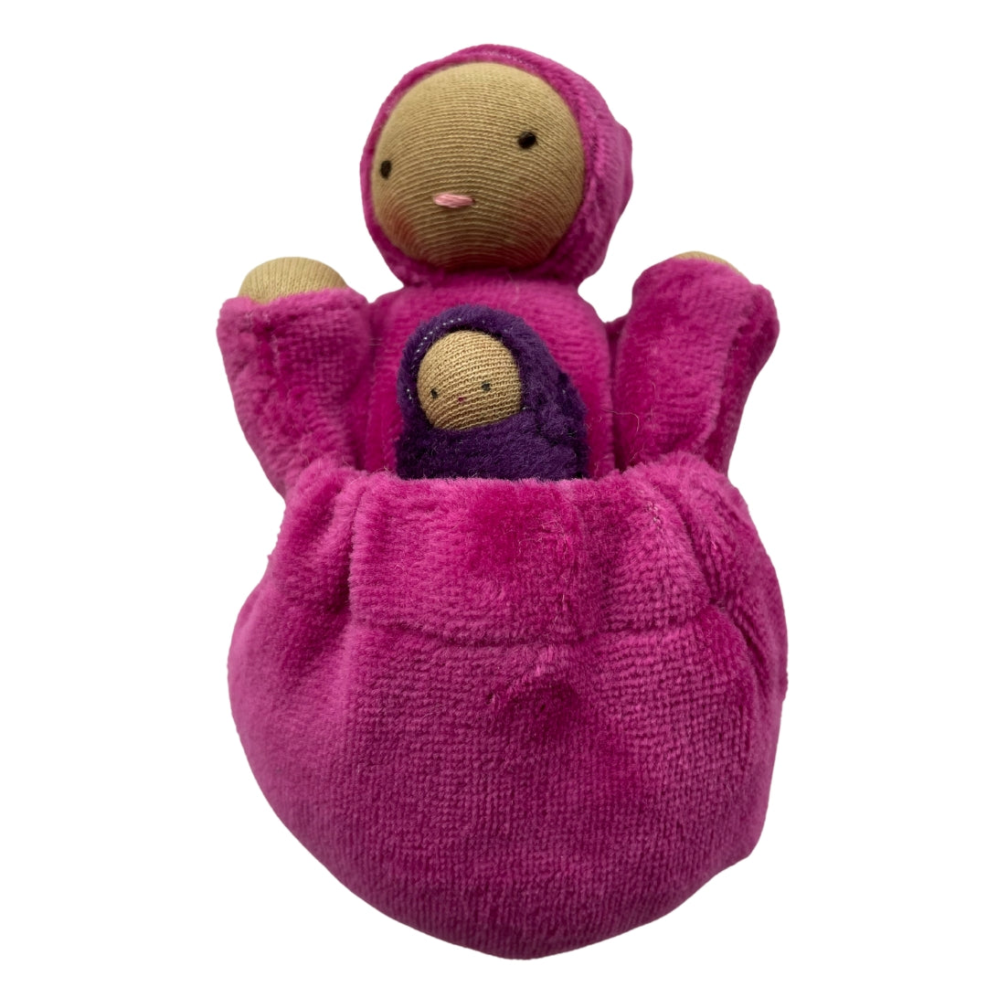 Fairshadow- Raspberry Pink Pocket Mama Doll- Waldorf- Bella Luna Toys