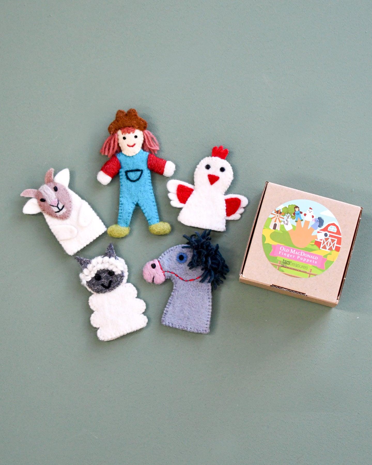 Old MacDonald Farm Animals B, Finger Puppet Set