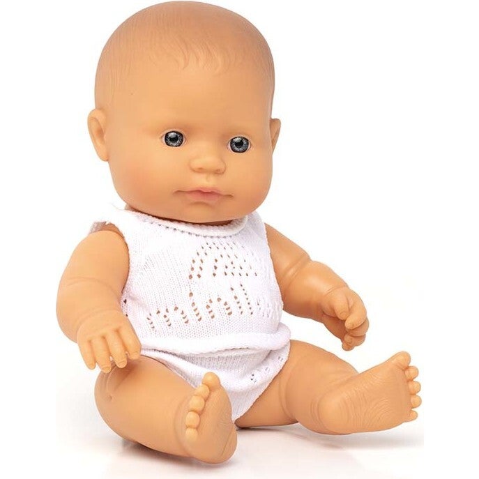 Miniland Newborn Baby Doll Caucasian Girl 8 1/4"