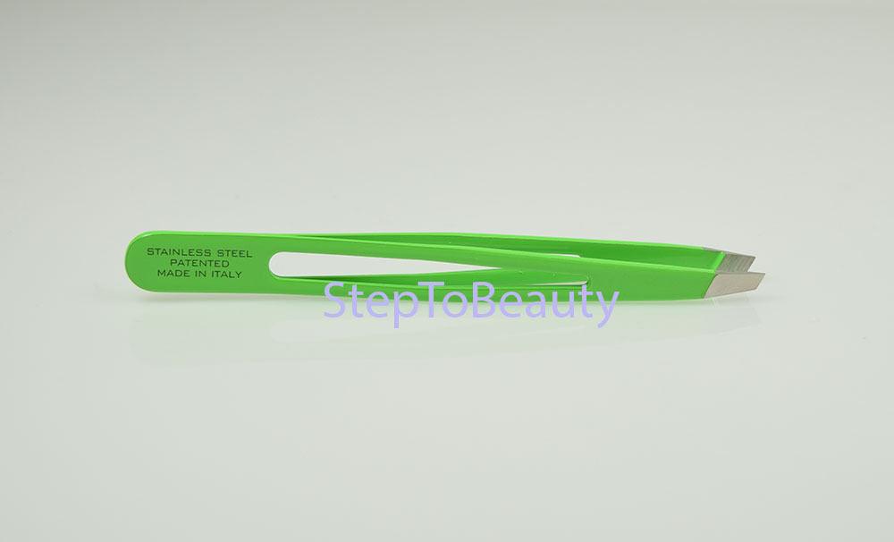 Ultra Aero Tweeze Stainless Steel - Neon Green Slant Tip