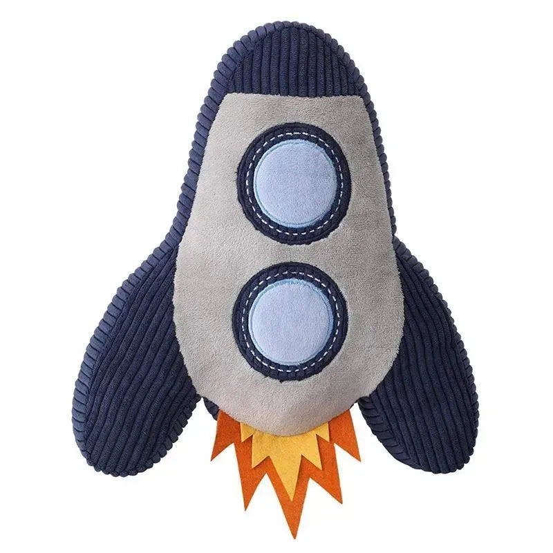 Lambs & Ivy Milky Way Rocket Ship Nursery Throw Pillow Plush, Blue/Grey