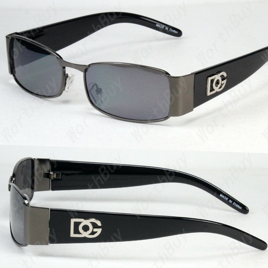 Men Women Rectangular Designer Sunglasses Fashion Retro Shades Vintage Black