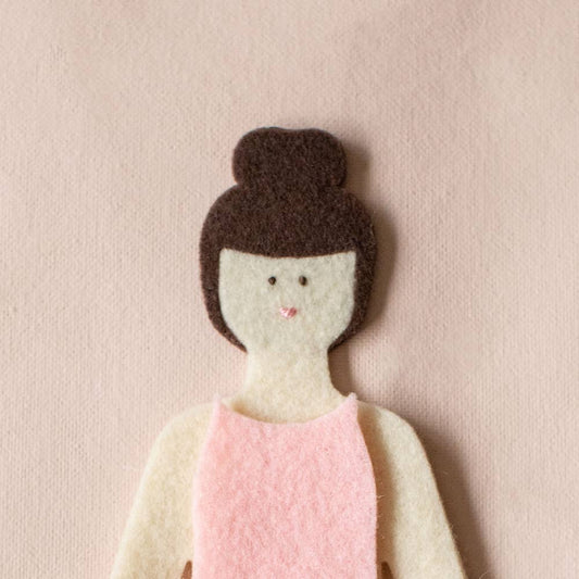 Lower Case Felt Doll | Starter Girl in Hazelnut