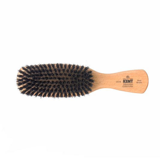 Kent Men's Brush, Rectangular Head, Black Bristles, Satinwood