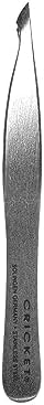 Cricket Beauty Hardware Pro Point/Slant Tweezers for Professional Plucking or Tweezing Fine Ingrown Facial Hair Eyebrows, Luxury Fine Sharp Tip, German Stainless Steel