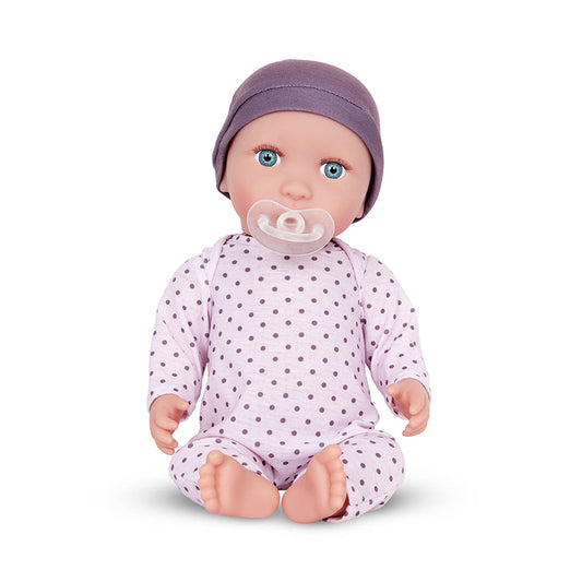LullaBaby 14" Baby Doll Lilac Outfit and Hat