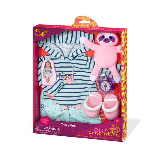 Our Generation Sleepy Sloth 18" Deluxe Pajama Outfit