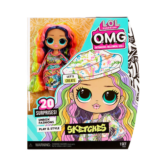 LOL Surprise OMG Sketches Fashion Doll with 20 Surprises