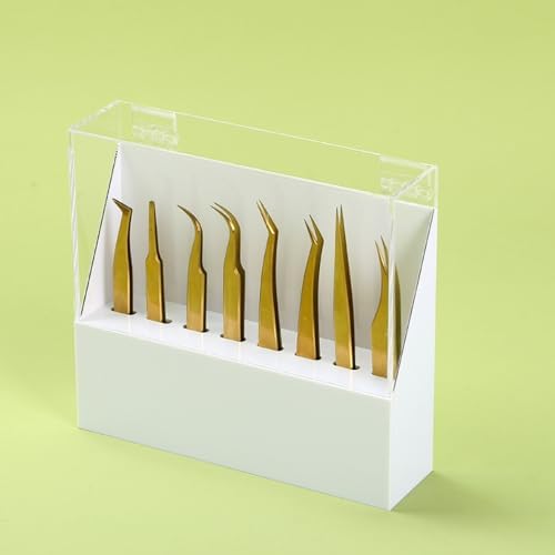 LIXIMMAZN Dust-proof 8 Holes Tweezers Holder, Eyelash Extensions Supplies Acrylic Display, Acrylic Rack Storage Eyelash Extension Tools with Dust Cover Durable Tweezer Display Stand Salon