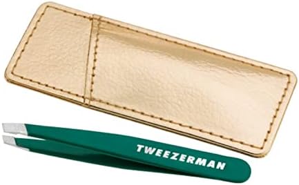 Tweezerman Emerald Shimmer Mini Slant Tweezer with Case