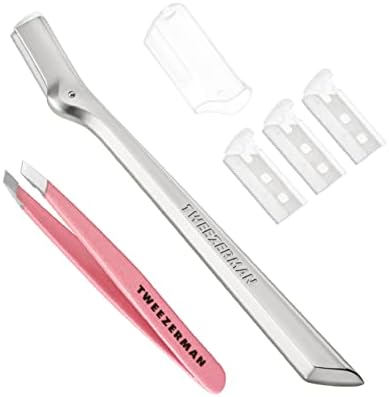 Tweezerman Exclusive Eyebrow Razor & Rose Tea Mini Slant Tweezer