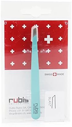 Rubis Tweezer Slanted Tip Stainless Steel Satin Blue