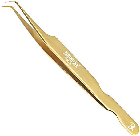 Professional lash tweezers for eyelash extensions 90 degree tweezers lash extensions tweezer Hand Crafted Japanese Stainless Steel Precision Tweezers (90° Angular Tip.)