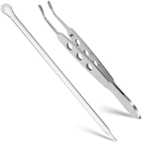 iplusmile Meibomian Gland Expressor Forceps Premium Eyelid Massage Tweezers Dry Eye Relief Eyelid Gland Care Clean Tools Kit for Dry Eyes, Rectangle Tip