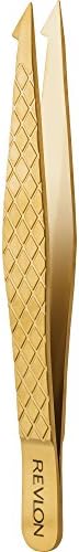 Revlon Gold Series Slant and Point Tip Tweezer, Titanium Coated for Maximum Durability