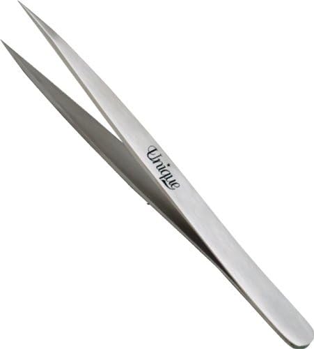 Unique Edge Professional Offset Slim Pointed Tip Tweezer 3.5" German Stainless Steel