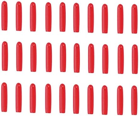 Lurrose 100pcs Tweezer Point Protectors Cap Tip Stopper Covers Makeup Beauty Supplies Red