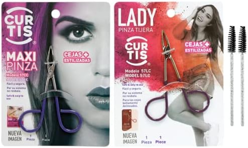 (2 in 1) Less Pain Professional Straight Tip Tweezers with Easy Scissor Handle + 2 Eyebrow Brush, Great Precision Tweezers Men/Women; Portable Beauty Tools for Facial Hair, Ingrown Hair, Blackhead