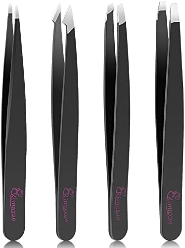 Tweezers Set-4 Pieces for Eyebrows, Facial Hair, Ingrown Hair