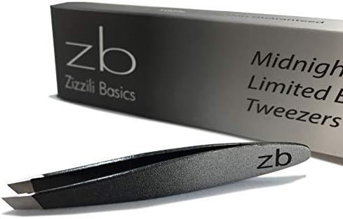 Zizzili Basics Mini Slant Tweezers - Best Tweezers for Eyebrow, Facial Hair Removal and your Precision Needs (Midnight Ombre)