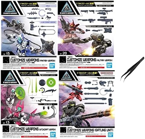 Make Your Day 1/144 Scale 30 Minute Missions, Customize Weapons Variety, Fantasy Weapon, Military Weapon, Witchcraft Weapon, Gatling Unit Curved Tweezers