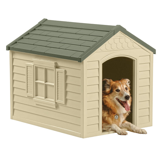 Indoor & Outdoor Dog House for Small/Medium Breeds Beige Green