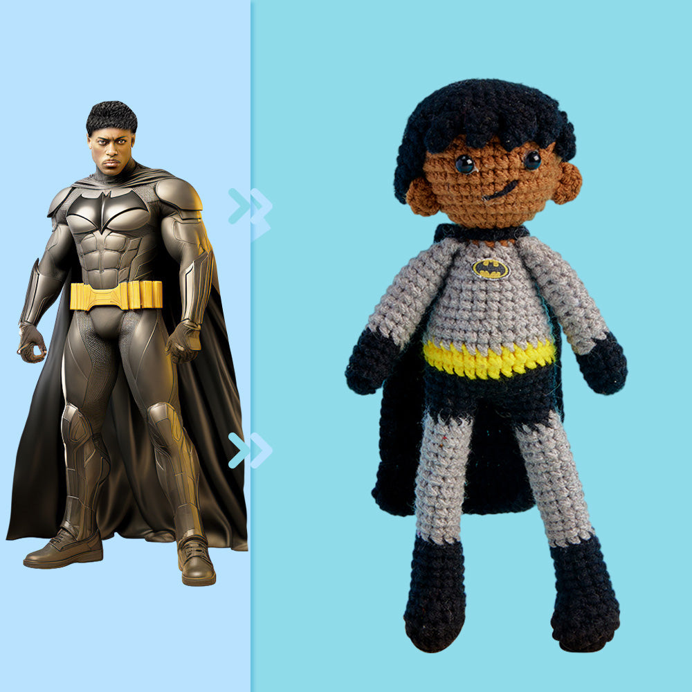 Full Body Customizable 1 Person Custom Crochet Doll Personalized Handwoven Mini Dolls Gifts - Batman