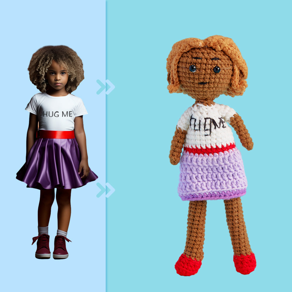 Full Body Customizable 1 Person Custom Crochet Doll Personalized Gifts Handwoven Mini Dolls - Hug Me Girl