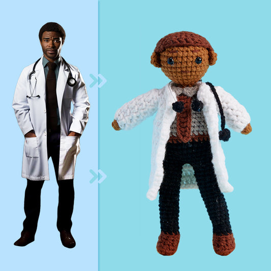 Full Body Customizable 1 Person Custom Crochet Doll Personalized Gifts Handwoven Mini Dolls - Doctor