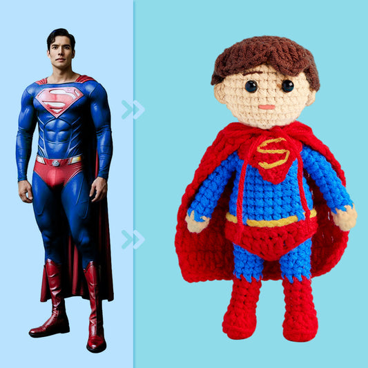 Full Body Customizable 1 Person Custom Crochet Doll Personalized Gifts Handwoven Mini Dolls - Superman