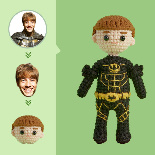 Custom Face Crochet Doll Personalized Gifts Handwoven Mini Dolls - Batman