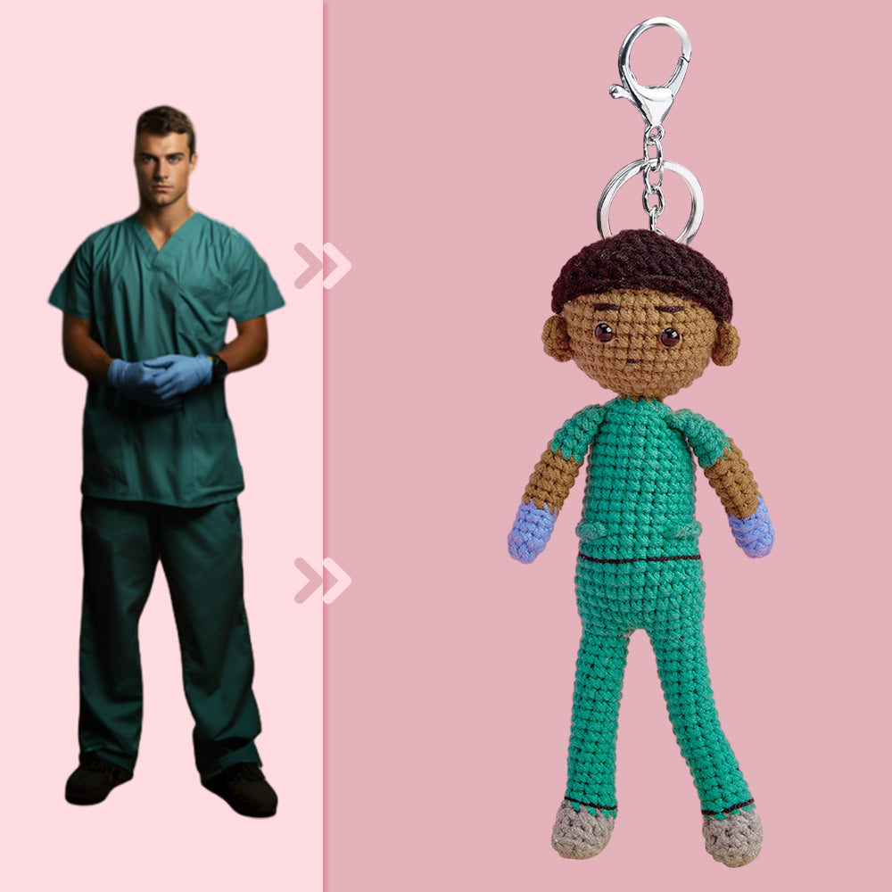 Full Body Customizable 1 Person Custom Crochet Doll Personalized Gifts Handwoven Mini Dolls - Scrubs