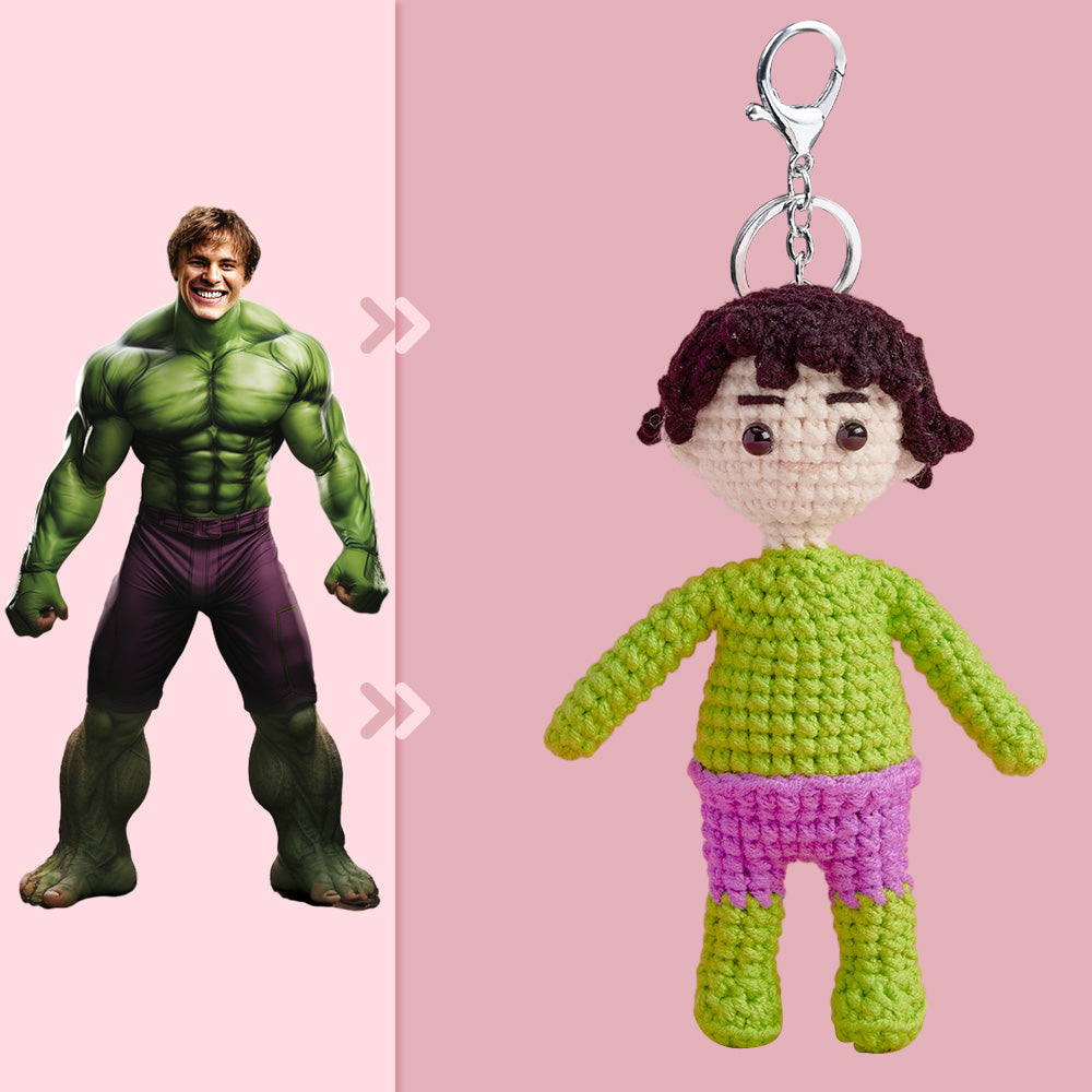 Full Body Customizable 1 Person Custom Crochet Doll Personalized Gifts Handwoven Mini Dolls - Hulk