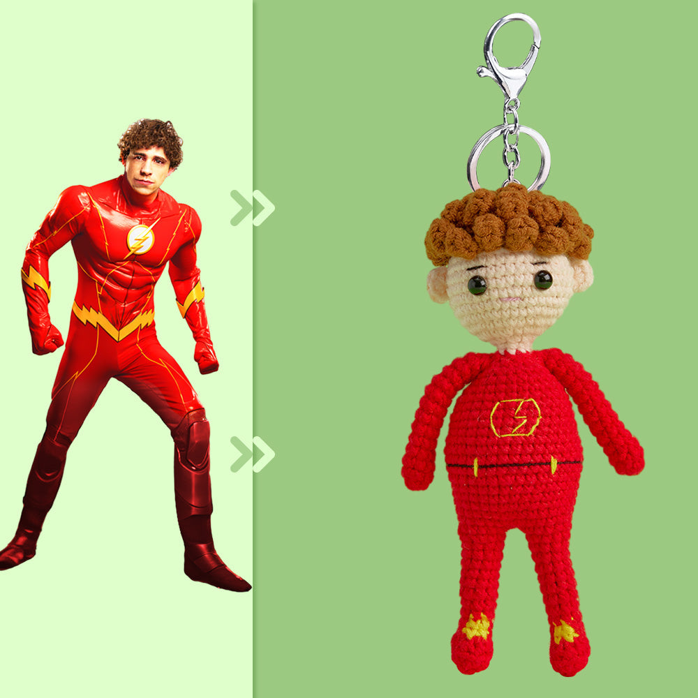 Full Body Customizable 1 Person Custom Crochet Doll Personalized Gifts Handwoven Mini Dolls - Flash