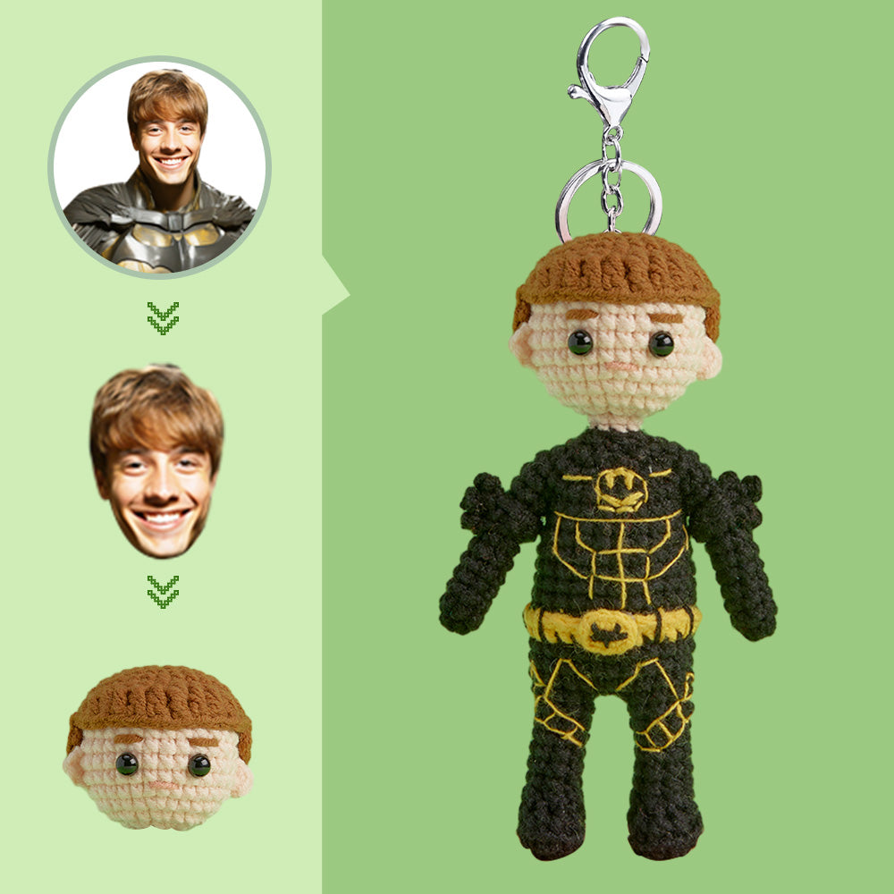 Custom Face Crochet Doll Personalized Gifts Handwoven Mini Dolls - Batman