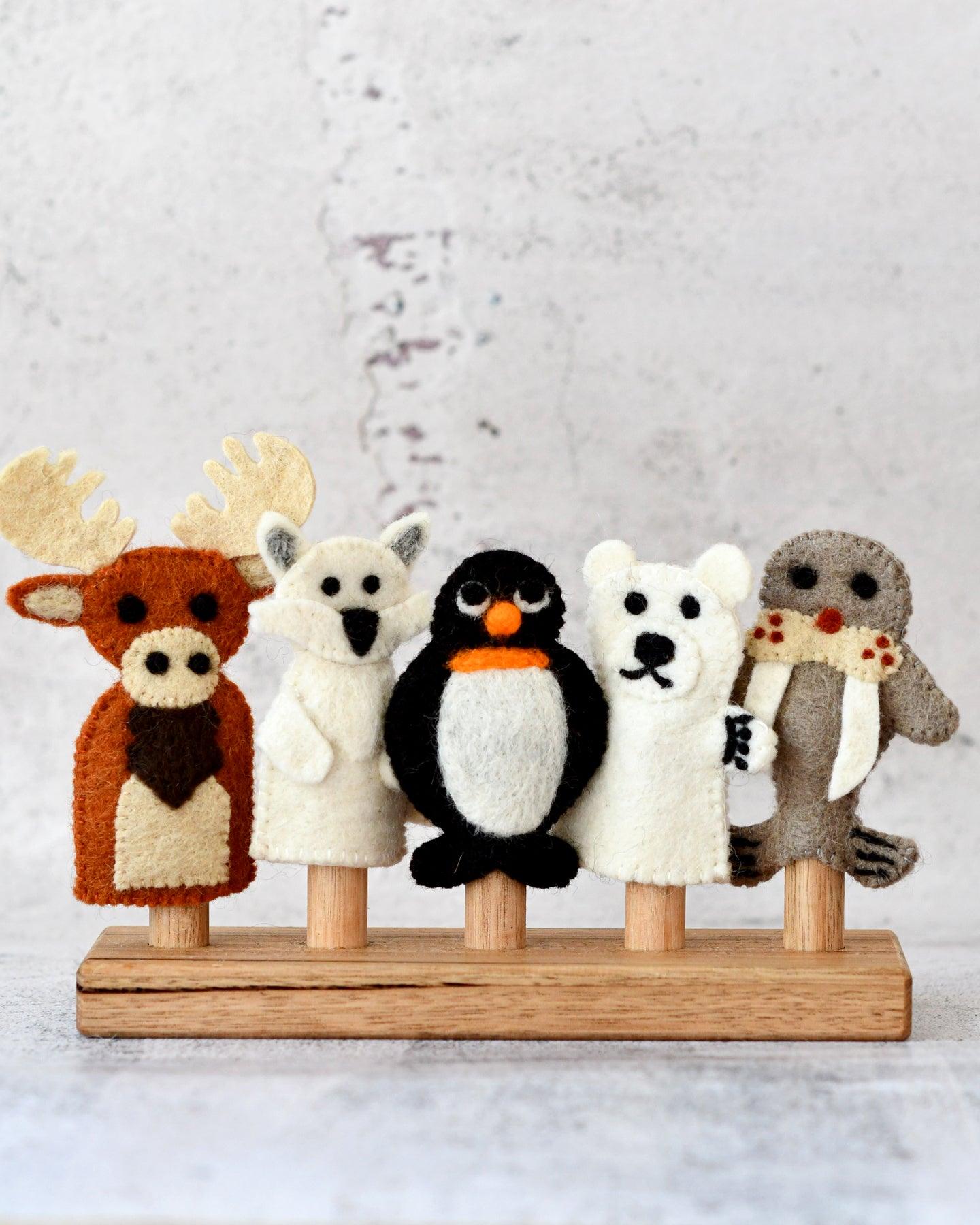Polar Animals (Arctic and Antartica) - Finger Puppet Set